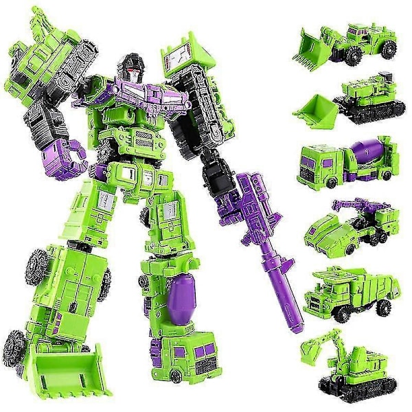 Transformeret Constructicon Devastator Sæt 6 I 1 Legetøj - Green