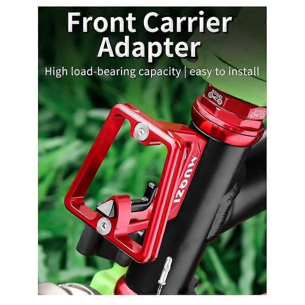 MUQZI til Brompton Front Carrier Taskeholder Blok 3-hullers Front Carrier Adapter Beslag til Brompton Dahon Foldecykel, Sort Black