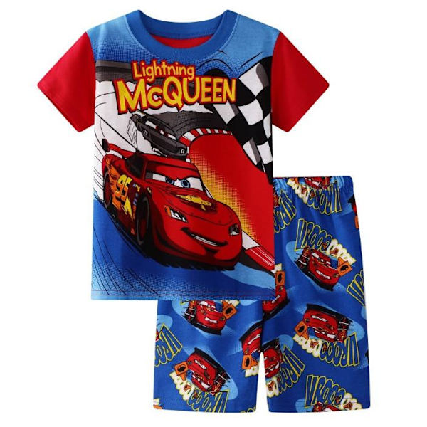 Barnens tecknade bilar tryck pyjamas set barn pojkar flickor avslappnad nattkläder B B 7 Years / EU 128