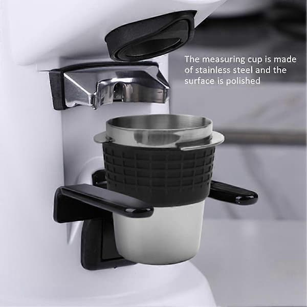 51 mm kaffedoseringskopp for espressomaskin, slitesterk kaffedoseringskopp i rustfritt stål SilverBlack