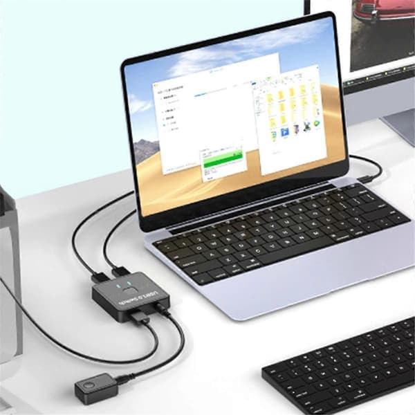 USB 3.0 Printerdeler Switch USB 3.0 Tovejs Switcher 2 ind 1 ud 2 Computere Deler 1 Printer Black