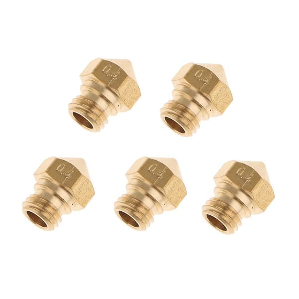 5 stk. messing ekstruderdyse printhoved til MK10 1,75 mm 3D-printer 0,4 mm