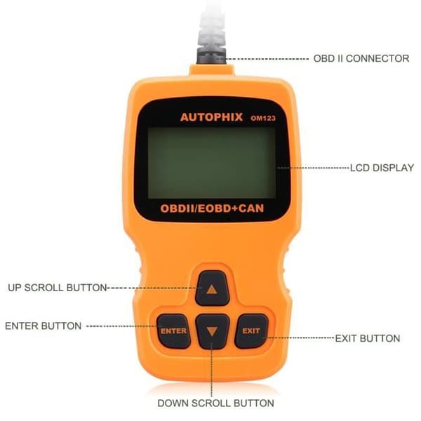 AUTOPHIX OBDMATE OBD2 OM123 Køretøjs Fejlkode Scanner Bil Auto Diagnostisk Analyseværktøj Orange