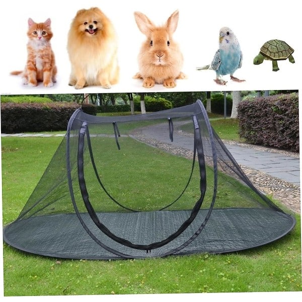 Husdjurstält Utomhus Husdjurshus Tält Utomhus Trädgård Kattält Mesh Hund Campingtält för Trädgård Uteplats på Sommaren 120x63x50 cm