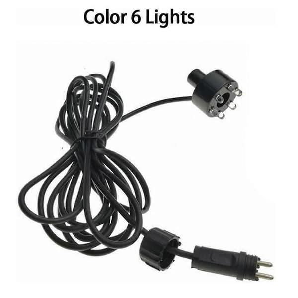 RGB 6 LED AC12V Vandfontænelys med 2-bens forbindelse Undervandsdamlys Vandfunktion Lys Black