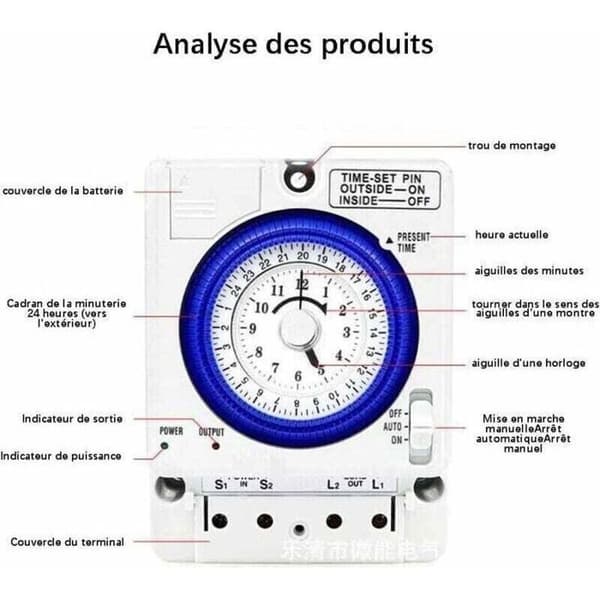 TB388TB35N Mekanisk Timer med Batteri, 20A til Belysning, DIY Ugentlig Controller