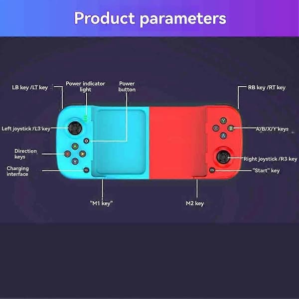 D3 Strækbar Mobil Spilcontroller 3D Joystick Bluetooth 5.0 Trådløs Gamepad til PUBG til iPhone IOS Android B White