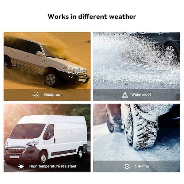 Däcktrycksövervakningssystem med 4 externa sensorer TPMS, tryck- och temperaturlarm, stöd för iOS/Android med appstyrning Black