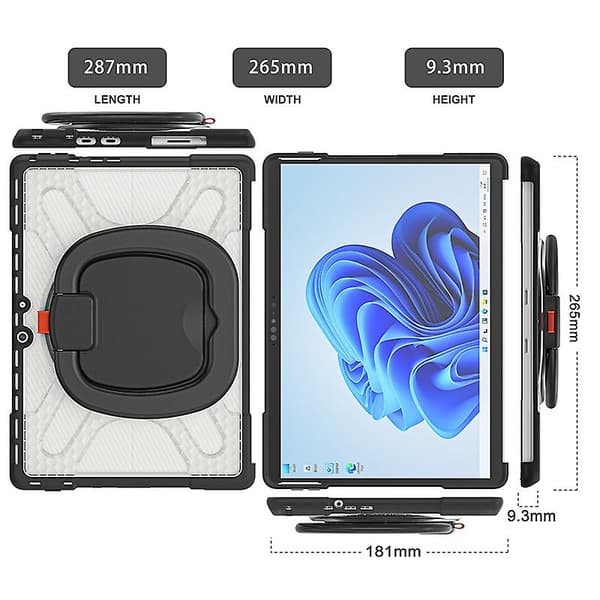 [KK] TPU + PC nettbrettdeksel kompatibelt med MicroSoft Surface Pro 8 Transparent