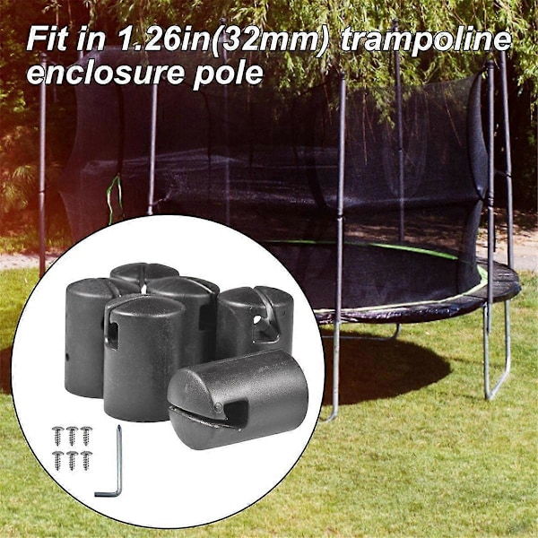 Trampolinändstycken för nätstolpar, Trampolinskydd, Stolpskydd, Trampolin Hus Kolvskydd för Fl Black
