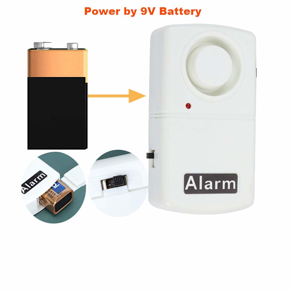 Strömavbrottslarm, 120 dB LED-indikator Smart larm Varningssiren, Strömavbrottslarm (Behöver 9V batteri, ingår ej) (1 st drivs av 9V batteri)