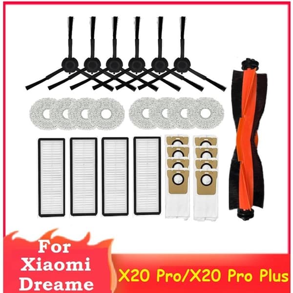 27-dele tilbehørssæt til Xiaomi Dreame X20 Pro/X20 Pro Plus robotstøvsuger - Reservedele til husholdningsrengøring