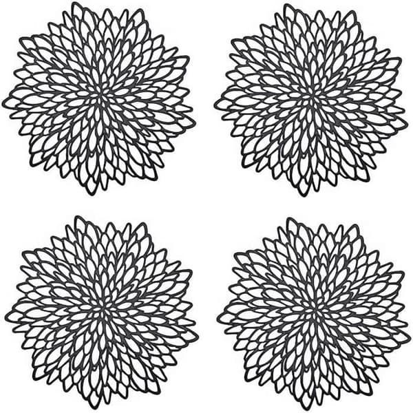 Bordunderlag - Ikke specificeret - Rund - PVC - 4 stk. - 38 cm - Sort