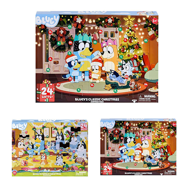 Bluey figurer julkalender barn 24 tecknade leksaker B