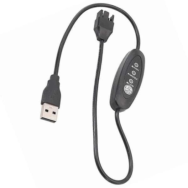 USB 5V til 12V Boost Blæserkabel Justerbart USB til 4-bens Blæserkabel 3 Gear Justerbare Hastigheder USB til 12 Black