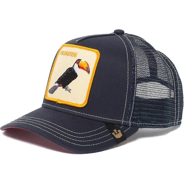 Rea Animal Baseball Cap Solskydd Mesh Broderad Trucker Hat Stor fågel marinblå Big bird navy