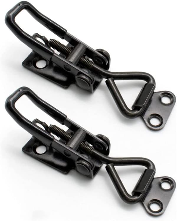[KK]2-pack metal latch, drawer closure Tension latch Latch clamp latch Adjustable latch latch Quick release latch (black 2 pcs)