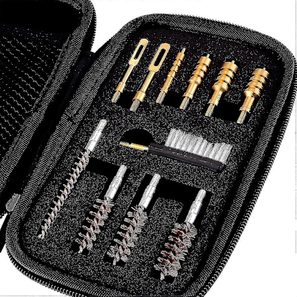 Våbenrensningssæt .22.357.38.9mm.45 Kaliber Riffel Bronzebørste og Messing Jag Adapter