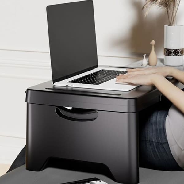 Sammenleggbart laptopbord - ZOR® - Integrerte oppbevaringsrom - Moderne svart design