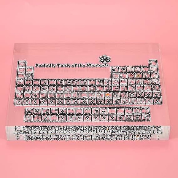 Periodiska tabelldisplay i akryl med riktiga element Undervisning Skoldag Födelsedagspresenter Kemiska element Displaydekor, wuzhou
