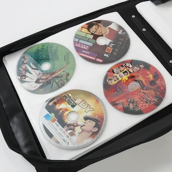 CD-etui til 400 CD'er/DVD'er/Blu-rays, opbevaringsmappe, sort