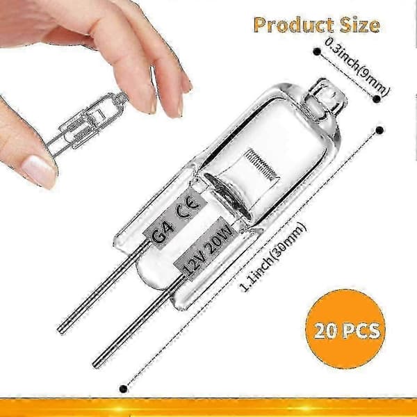 20w 12v G4 Halogenlampor, 20 st 2025