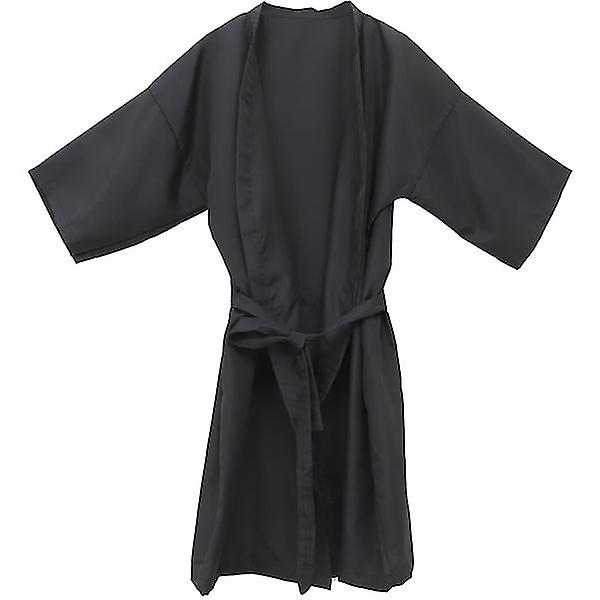 Salong Client Klänning Robes Cape Frisör Salong Hårklippning Smock för kunder Kimono Style (svart)