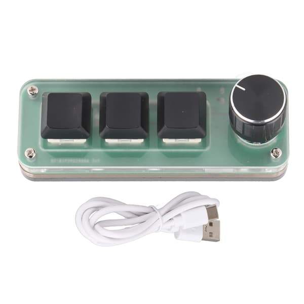 [KK] 【jia】3-Key Mini Keyboard Functional Shortcut RGB Backlight USB Mechanical Keyboard with Knob Compatible with DIY Programming