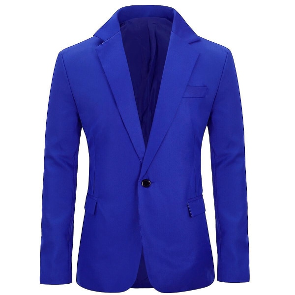 Allthemen Herr Solid Color Slim Fit Business Casual Blazer Blue S