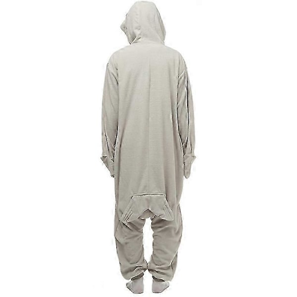 Harmaahylje eläin sarjakuva jumpsuit pyjama miesten ja naisten kotivaatteet L