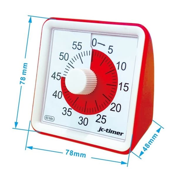 Visuel analog timer, lydløs nedtællingstimer, tidsstyringsværktøj til børn og voksne