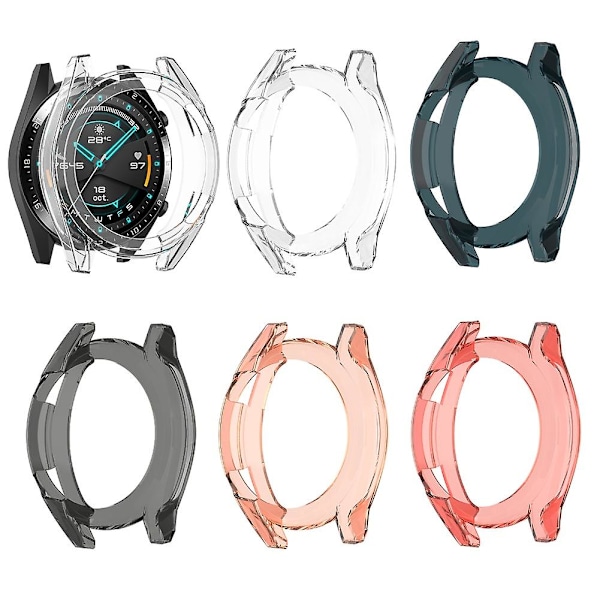 42/46 mm TPU-älykellopuskurikuori Huawei Watch GT 2 42 mm:lle 42mm Transparent Pink