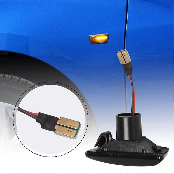 2 stk. Dynamiske LED-bilsidemarkørlys Blinklys til Opel Insignia Zafira Corsa Til C Smoky black