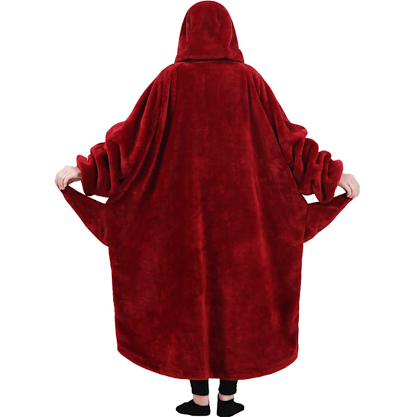 Oversized Lammeuld Fleece - Havblå Design, En Størrelse til Piger