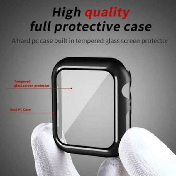 Etui til Apple Watch 44mm 40mm, herdet glass 41mm