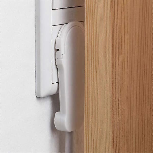 2 stk. Hvid Schuko Vinklet Fladt Stik 250V 16A, EU Strømadapter White