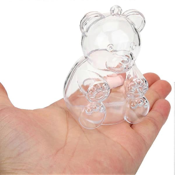 10 st björngodisaskar Transparenta godisaskar Godisförpackningsaskar Bröllopsfestgodisaskar 7X5CM