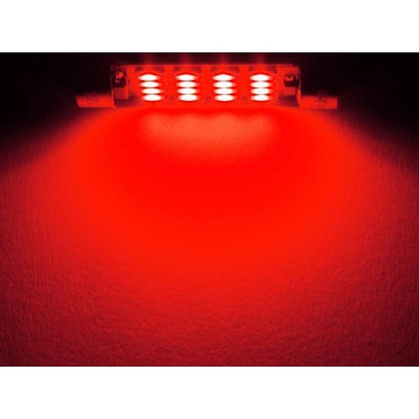 Glödlampor 39mm röd 8-pack Led 2835SMD C5W SV8.5-WELLNGS red