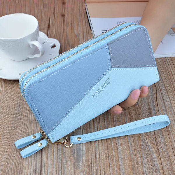 Wallet - women's wallet with double zippers - large wallet