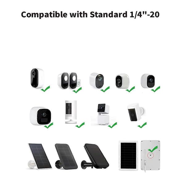 2-pak tagrendebeslag kompatibel med Ring solpanel, 360° justerbart universelt panel Ring tagrendebeslag White