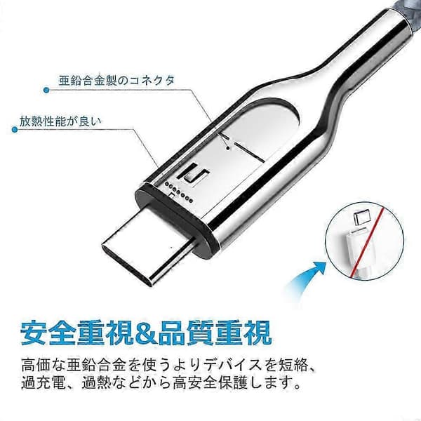 USB Typ C Laddningskabel [1m+2m] USB-C & USB-A 3.0 Kabel för...