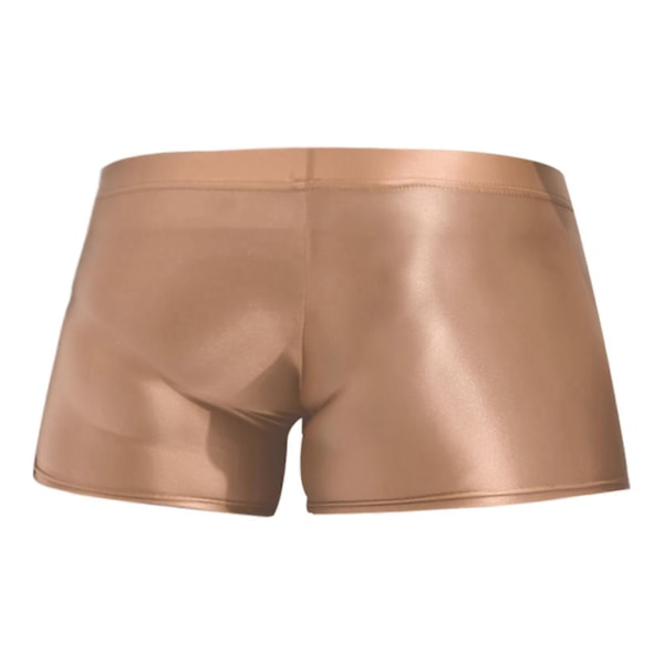 Herr Glansiga Boxerkalsonger Underkläder Låg Midja Underbyxor Poolparty Beachvolleybollshorts Strandkläder black M