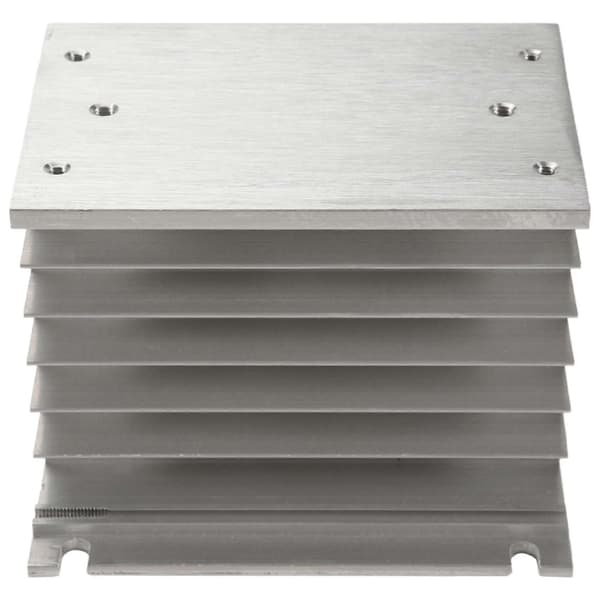 3-faset køleplade 80x110x100mm til SSR Solid State Relæ Aluminium Køleplade Silver