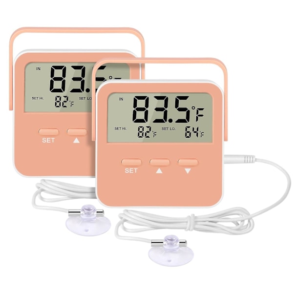 Fryseralarm 2 stk Digital Køleskabs Termometer Alarm Fryser Alarm Termometer Alarm Høj Lav Temperatur Alarm Ekstra Sensor