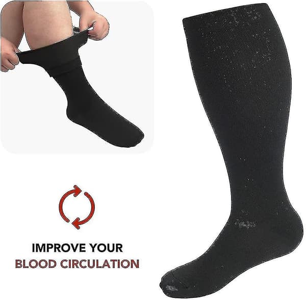 Kompressionstrømper i store størrelser (4xl) 20-30 Mmhg til mænd og kvinder, brede lægge, ekstra store til cirkulation