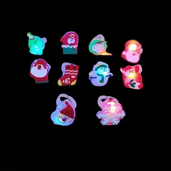 Sett med 50 LED-blinkende lysringer til julepynt for barn