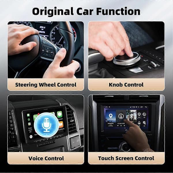 2 i 1 Bil Android Auto Dongle Plug&Play Trådløs Carplay Adapter WIFI Bluetooth 5.0 Hurtig Forbindelse Smart AI Boks Black