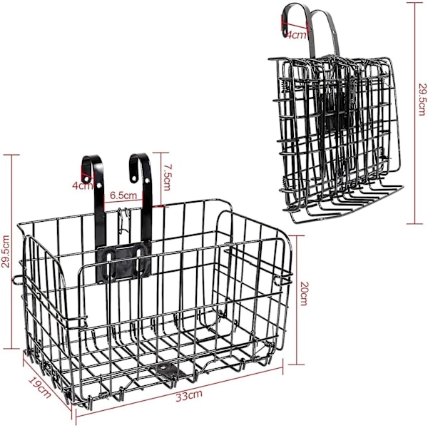 Cykelkurv, foldbar cykelkurv, forreste cykelkurv, foldbare cykelkurve lavet af stål, montering på det forreste styr
