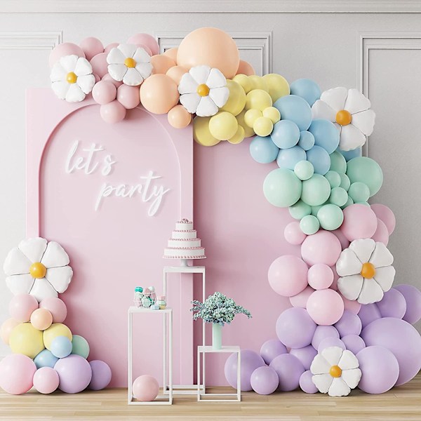 1/2/3/5 st vita prästkrage blomma folie ballong plumeria helium boll bröllop barn födelsedagsfest dekoration baby shower ins foto vit white 3pcs middle daisy