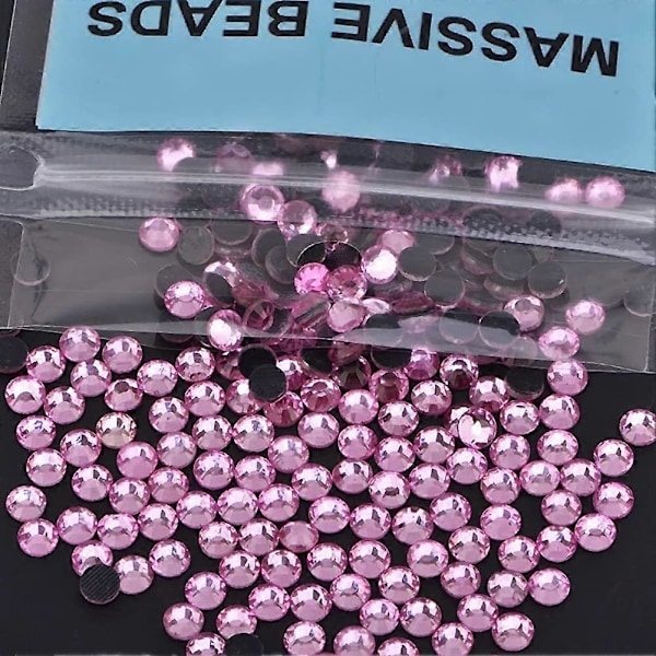 1000 kpl Heilwiy Hot Fix lasisia litteäpohjaisia strasseja pyöreitä kristallihelmiä (Fuksia, Ss20) Lahja